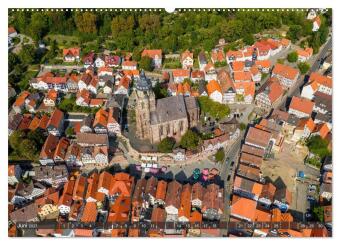 Ein Blick auf Homberg an der Efze in Farbe (hochwertiger Premium Wandkalender 2027 DIN A2 quer), Kunstdruck in Hochglanz