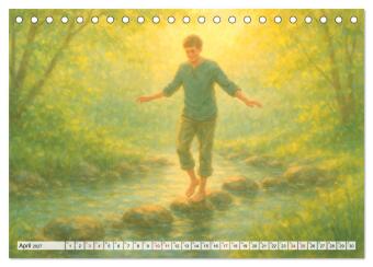 Ruhe finden - Der Anti-Stress-Kalender - Ein Jahr voller Wärme und Achtsamkeit (Tischkalender 2027 DIN A5 quer), CALVENDO Monatskalender