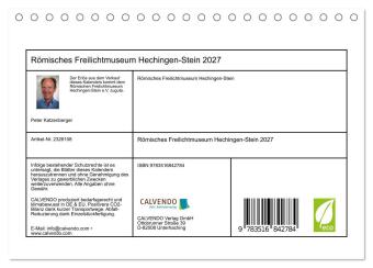 Römisches Freilichtmuseum Hechingen-Stein 2027 (Tischkalender 2027 DIN A5 quer), CALVENDO Monatskalender