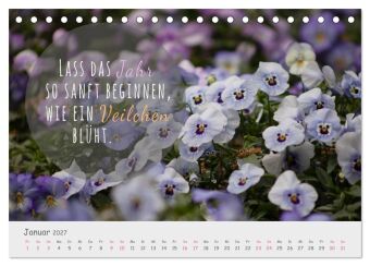 Sanfte Blüten, leise Worte (Tischkalender 2027 DIN A5 quer), CALVENDO Monatskalender