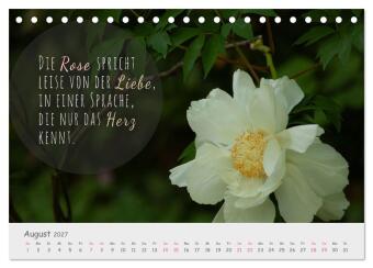 Sanfte Blüten, leise Worte (Tischkalender 2027 DIN A5 quer), CALVENDO Monatskalender