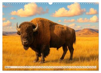 USA - von Yellowstone bis Texas - Cowboys, Prärie und Bisons (Wandkalender 2027 DIN A3 quer), CALVENDO Monatskalender