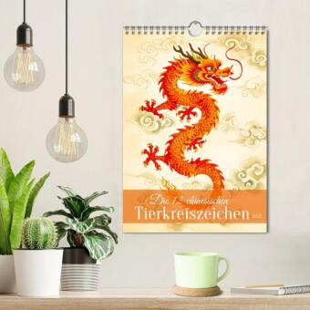 Die 12 chinesischen Tierkreiszeichen (Wandkalender 2027 DIN A4 hoch), CALVENDO Monatskalender