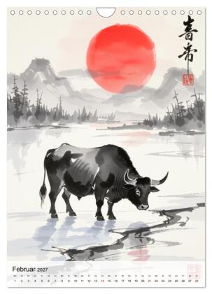 Die 12 chinesischen Tierkreiszeichen (Wandkalender 2027 DIN A4 hoch), CALVENDO Monatskalender