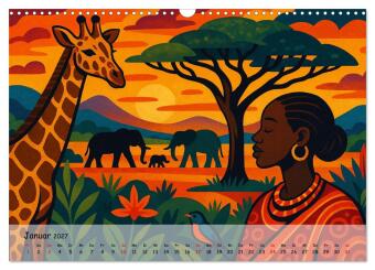 AFRIKA VIBES - Zwölf Bilder voll Stolz, Leben und Licht (Wandkalender 2027 DIN A3 quer), CALVENDO Monatskalender