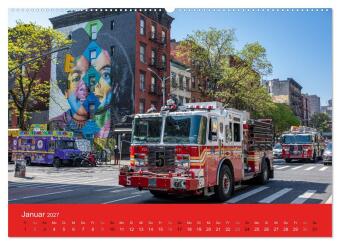 Feuerwehr New York - Heart of the City (hochwertiger Premium Wandkalender 2027 DIN A2 quer), Kunstdruck in Hochglanz