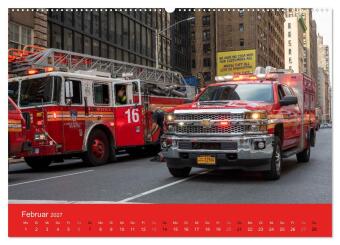 Feuerwehr New York - Heart of the City (hochwertiger Premium Wandkalender 2027 DIN A2 quer), Kunstdruck in Hochglanz