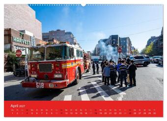 Feuerwehr New York - Heart of the City (hochwertiger Premium Wandkalender 2027 DIN A2 quer), Kunstdruck in Hochglanz