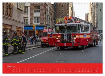 Feuerwehr New York - Heart of the City (hochwertiger Premium Wandkalender 2027 DIN A2 quer), Kunstdruck in Hochglanz