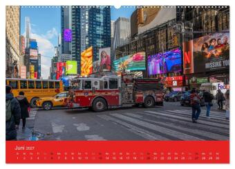 Feuerwehr New York - Heart of the City (hochwertiger Premium Wandkalender 2027 DIN A2 quer), Kunstdruck in Hochglanz