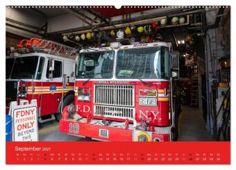 Feuerwehr New York - Heart of the City (hochwertiger Premium Wandkalender 2027 DIN A2 quer), Kunstdruck in Hochglanz