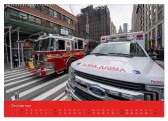 Feuerwehr New York - Heart of the City (hochwertiger Premium Wandkalender 2027 DIN A2 quer), Kunstdruck in Hochglanz
