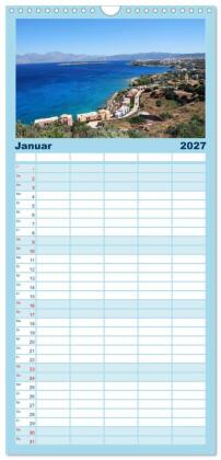 Familienplaner 2027 - Griechenland - Insel Kreta mit 5 Spalten (Wandkalender, 21 x 45 cm) CALVENDO
