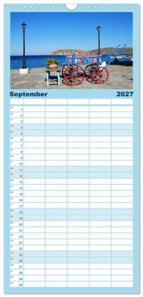 Familienplaner 2027 - Griechenland - Insel Kreta mit 5 Spalten (Wandkalender, 21 x 45 cm) CALVENDO
