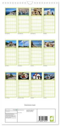 Familienplaner 2027 - Griechische Inseln mit 5 Spalten (Wandkalender, 21 x 45 cm) CALVENDO