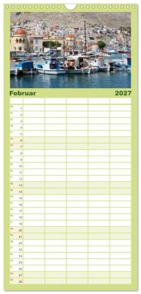 Familienplaner 2027 - Griechische Inseln mit 5 Spalten (Wandkalender, 21 x 45 cm) CALVENDO