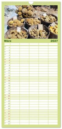 Familienplaner 2027 - Griechische Inseln mit 5 Spalten (Wandkalender, 21 x 45 cm) CALVENDO