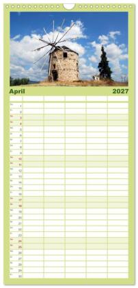 Familienplaner 2027 - Griechische Inseln mit 5 Spalten (Wandkalender, 21 x 45 cm) CALVENDO
