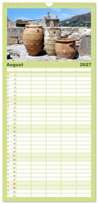 Familienplaner 2027 - Griechische Inseln mit 5 Spalten (Wandkalender, 21 x 45 cm) CALVENDO