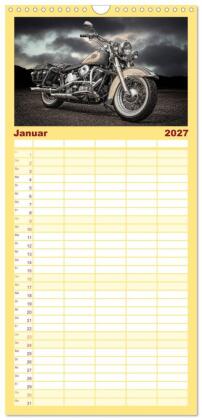 Familienplaner 2027 - Motorrad-Träume - Chopper und Custombikes mit 5 Spalten (Wandkalender, 21 x 45 cm) CALVENDO