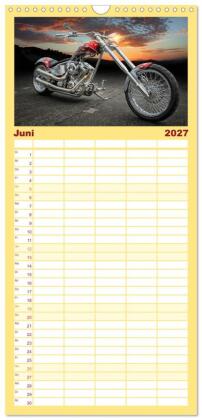 Familienplaner 2027 - Motorrad-Träume - Chopper und Custombikes mit 5 Spalten (Wandkalender, 21 x 45 cm) CALVENDO