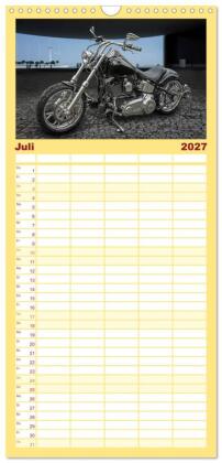 Familienplaner 2027 - Motorrad-Träume - Chopper und Custombikes mit 5 Spalten (Wandkalender, 21 x 45 cm) CALVENDO