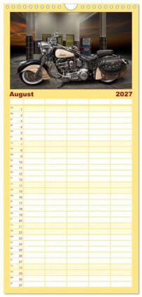 Familienplaner 2027 - Motorrad-Träume - Chopper und Custombikes mit 5 Spalten (Wandkalender, 21 x 45 cm) CALVENDO