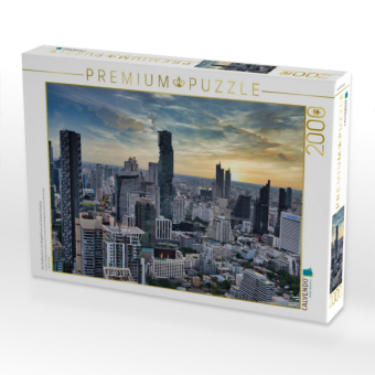 CALVENDO Puzzle Das Stadtzentrum von Bangkok kurz vor Sonnenuntergang | 2000 Teile Lege-Größe 90x67cm Foto-Puzzle für glückliche Stunden