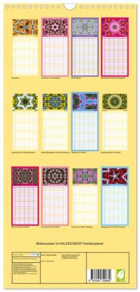 Familienplaner 2027 - Blütenzauber im KALEIDOSKOP Familienplaner mit 5 Spalten (Wandkalender, 21 x 45 cm) CALVENDO