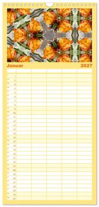 Familienplaner 2027 - Blütenzauber im KALEIDOSKOP Familienplaner mit 5 Spalten (Wandkalender, 21 x 45 cm) CALVENDO
