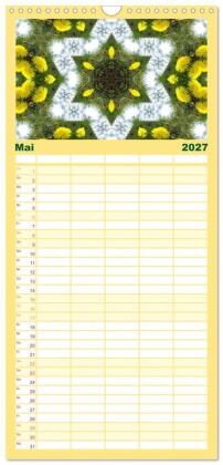 Familienplaner 2027 - Blütenzauber im KALEIDOSKOP Familienplaner mit 5 Spalten (Wandkalender, 21 x 45 cm) CALVENDO