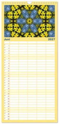 Familienplaner 2027 - Blütenzauber im KALEIDOSKOP Familienplaner mit 5 Spalten (Wandkalender, 21 x 45 cm) CALVENDO