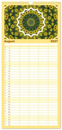 Familienplaner 2027 - Blütenzauber im KALEIDOSKOP Familienplaner mit 5 Spalten (Wandkalender, 21 x 45 cm) CALVENDO