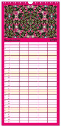 Familienplaner 2027 - Blütenzauber im KALEIDOSKOP Familienplaner mit 5 Spalten (Wandkalender, 21 x 45 cm) CALVENDO