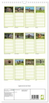 Familienplaner 2027 - Jagdhunde bei der Arbeit mit 5 Spalten (Wandkalender, 21 x 45 cm) CALVENDO