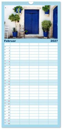 Familienplaner 2027 - Kreta - Griechischer Inseltraum mit 5 Spalten (Wandkalender, 21 x 45 cm) CALVENDO