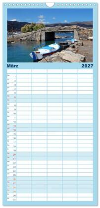 Familienplaner 2027 - Kreta - Griechischer Inseltraum mit 5 Spalten (Wandkalender, 21 x 45 cm) CALVENDO