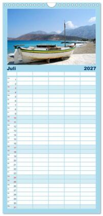 Familienplaner 2027 - Kreta - Griechischer Inseltraum mit 5 Spalten (Wandkalender, 21 x 45 cm) CALVENDO