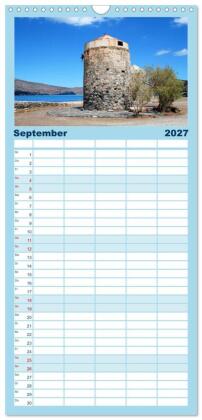 Familienplaner 2027 - Kreta - Griechischer Inseltraum mit 5 Spalten (Wandkalender, 21 x 45 cm) CALVENDO