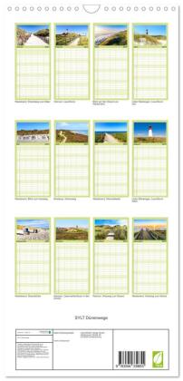 Familienplaner 2027 - SYLT Dünenwege mit 5 Spalten (Wandkalender, 21 x 45 cm) CALVENDO