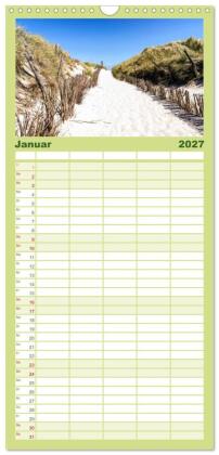 Familienplaner 2027 - SYLT Dünenwege mit 5 Spalten (Wandkalender, 21 x 45 cm) CALVENDO