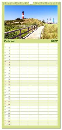 Familienplaner 2027 - SYLT Dünenwege mit 5 Spalten (Wandkalender, 21 x 45 cm) CALVENDO