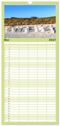 Familienplaner 2027 - SYLT Dünenwege mit 5 Spalten (Wandkalender, 21 x 45 cm) CALVENDO