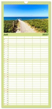 Familienplaner 2027 - SYLT Dünenwege mit 5 Spalten (Wandkalender, 21 x 45 cm) CALVENDO