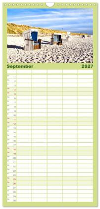 Familienplaner 2027 - SYLT Dünenwege mit 5 Spalten (Wandkalender, 21 x 45 cm) CALVENDO