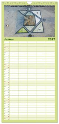 Familienplaner 2027 - Bonjour Paris mit 5 Spalten (Wandkalender, 21 x 45 cm) CALVENDO