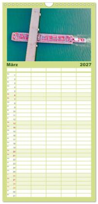 Familienplaner 2027 - Bonjour Paris mit 5 Spalten (Wandkalender, 21 x 45 cm) CALVENDO