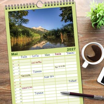 Familienplaner 2027 - Im Allgäu bei Oberstdorf mit 5 Spalten (Wandkalender, 21 x 45 cm) CALVENDO