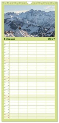 Familienplaner 2027 - Im Allgäu bei Oberstdorf mit 5 Spalten (Wandkalender, 21 x 45 cm) CALVENDO