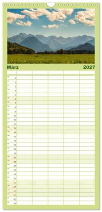 Familienplaner 2027 - Im Allgäu bei Oberstdorf mit 5 Spalten (Wandkalender, 21 x 45 cm) CALVENDO